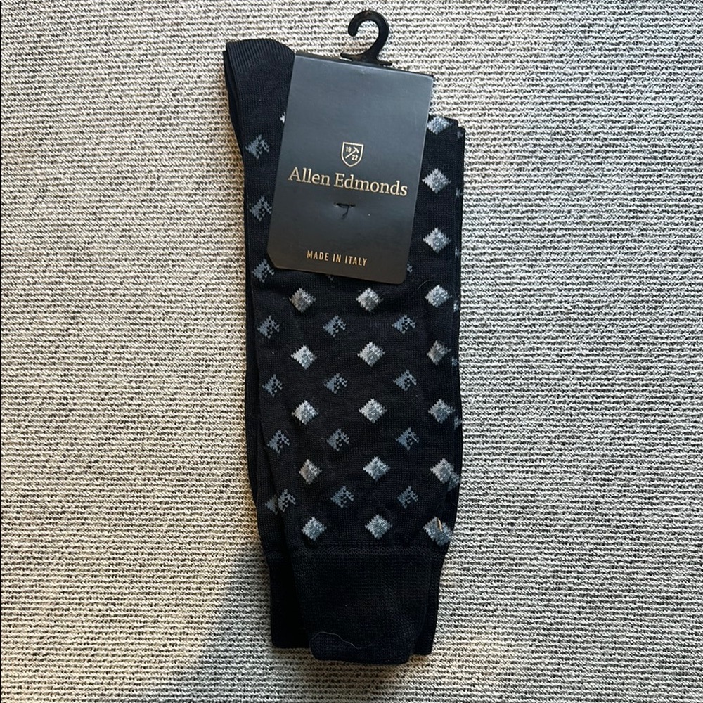 Allen Edmonds Black and Gray Patterned Socks